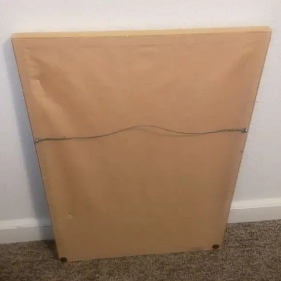 Mountain Landscape Painting with Bamboo Frame Size Approximately 17X26” - Picture 5 of 12